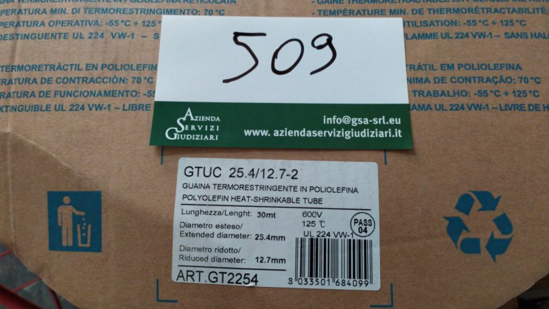 GUAINA TUBI TERMORESTRINGENTI ROSSI DA 30M A ROTOLO ART.: GT2254 (Fallimenti)